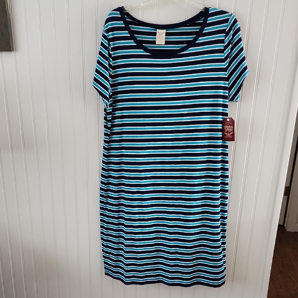Striped Blue and White Dress